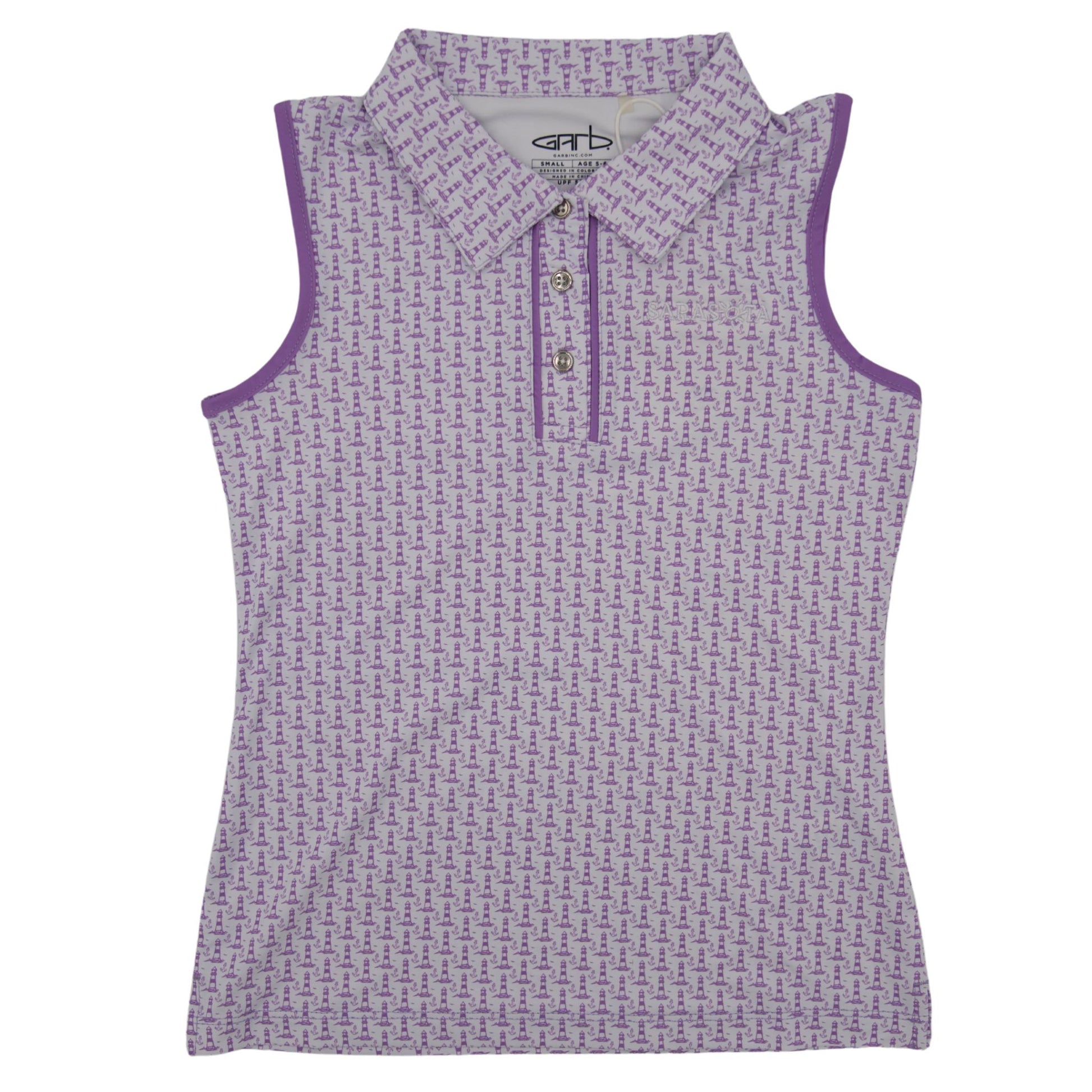 Sarasota Style Sleeveless Darya Polo Shirt in Purple - Sarasota Florida | Sarasota Store