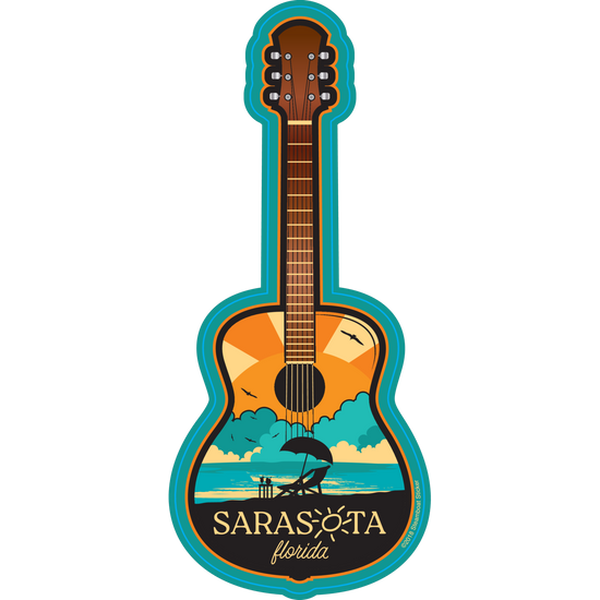 Sarasota Style Sticker - Beach Guitar - Sarasota Florida | Sarasota Store