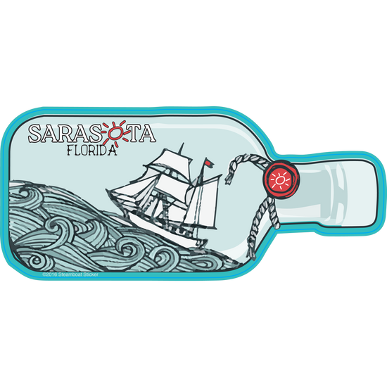 Sarasota Style Sticker - Message In A Bottle - Sarasota Florida | Sarasota Store