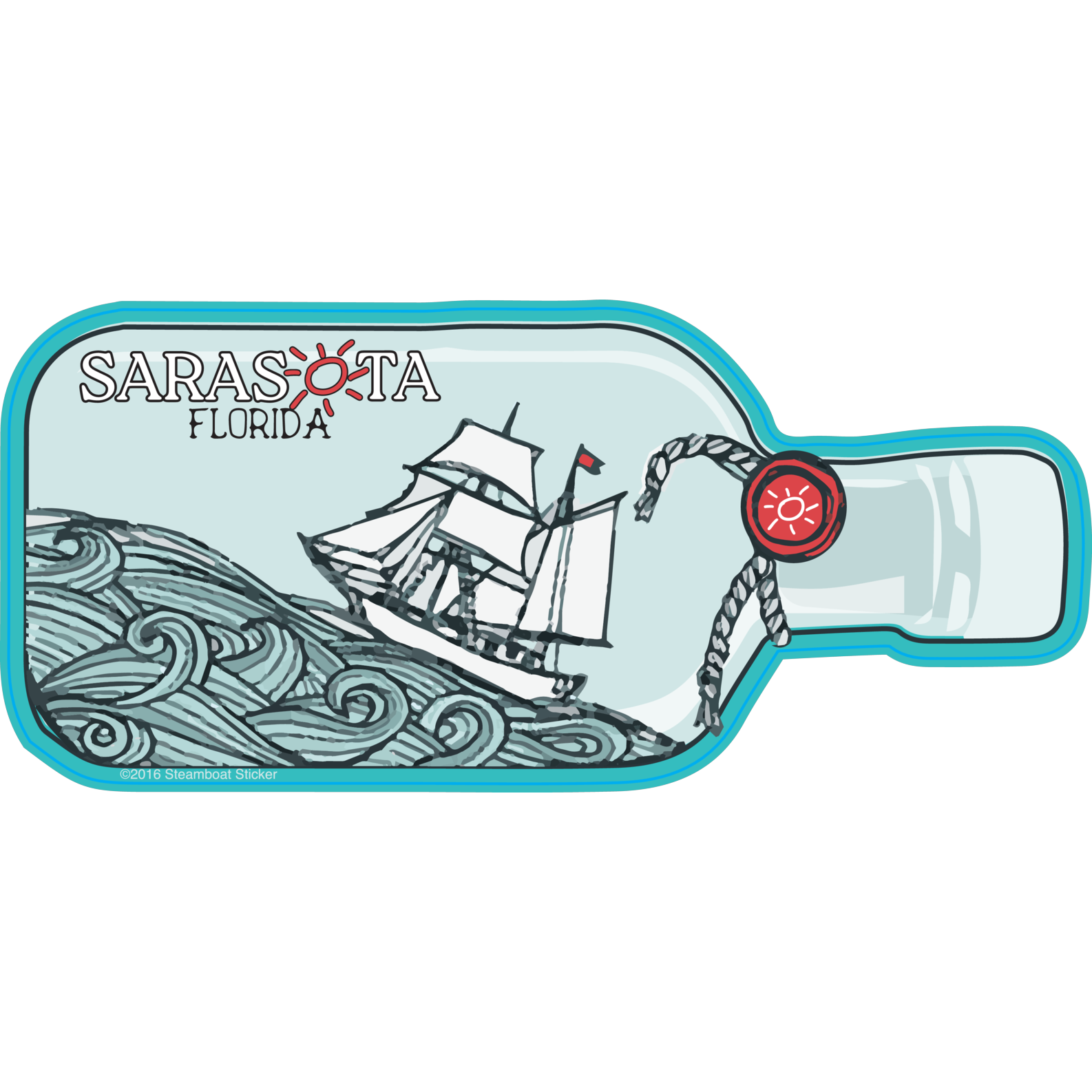 Sarasota Style Sticker - Message In A Bottle - Sarasota Florida | Sarasota Store