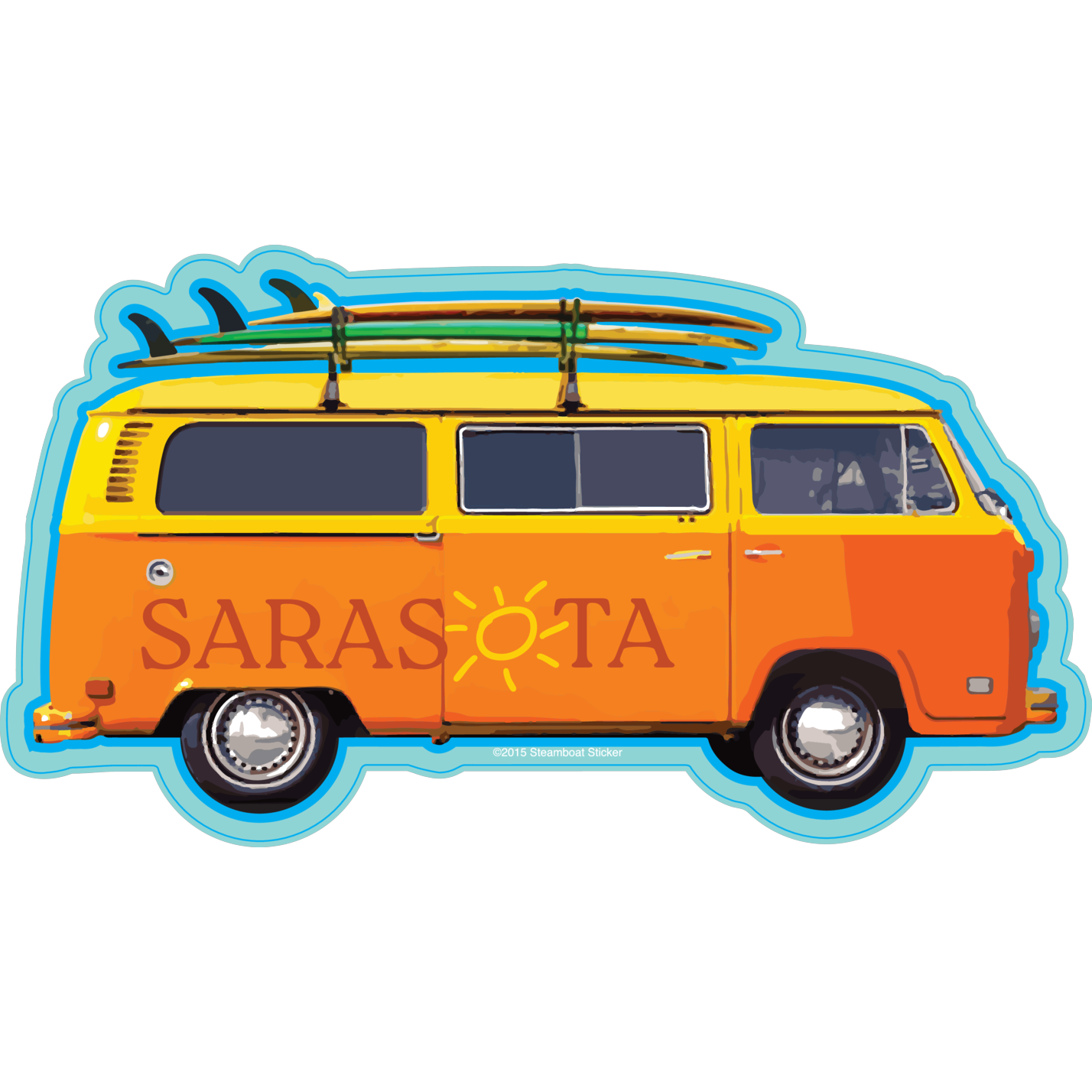 Sarasota Style Sticker - Side Bus Surf - Sarasota Florida | Sarasota Store