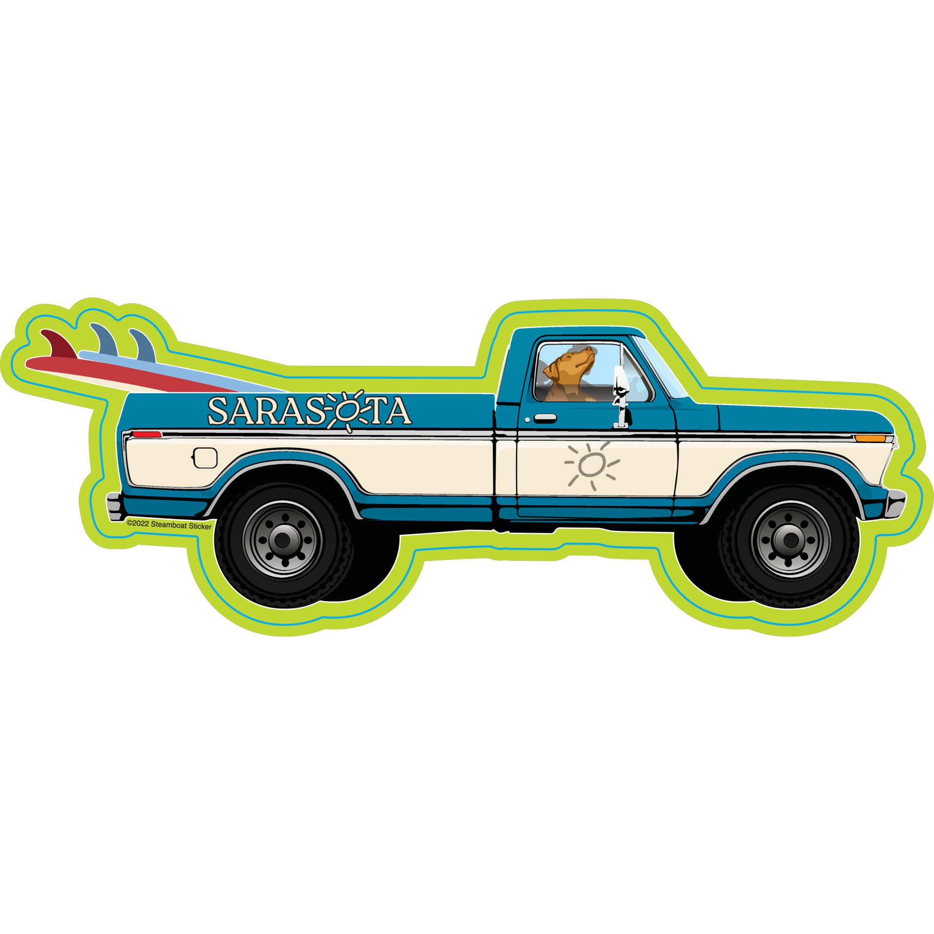 Sarasota Style Sticker - Side Truck Surf - Sarasota Florida | Sarasota Store