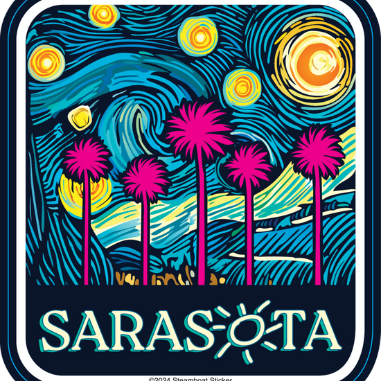 Sarasota Style Sticker - Starry Night Palms - Sarasota Florida | Sarasota Store