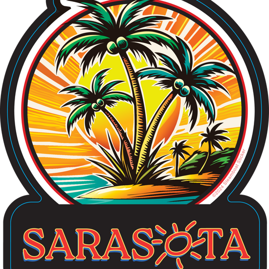 Sarasota Style Sticker - Sunburnst Palms - Sarasota Florida | Sarasota Store