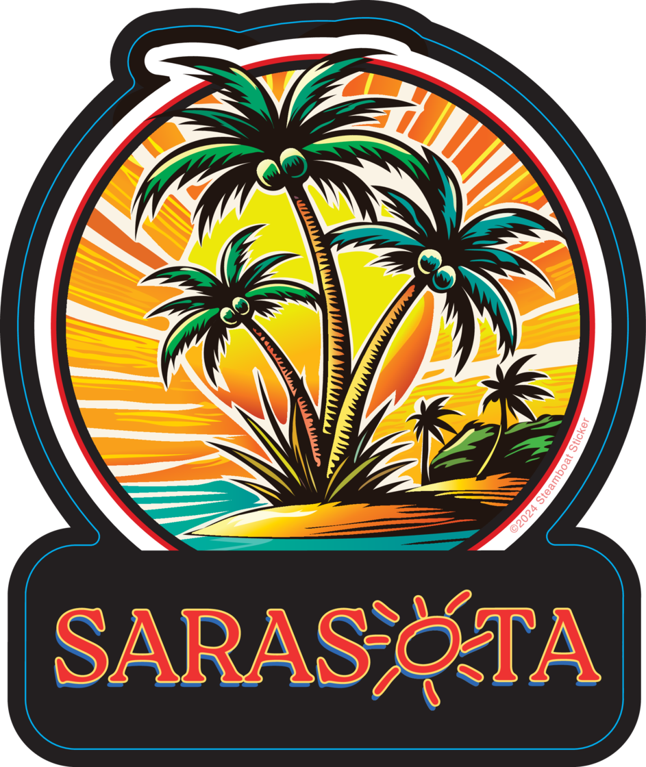 Sarasota Style Sticker - Sunburst Palms - Sarasota Florida | Sarasota Store