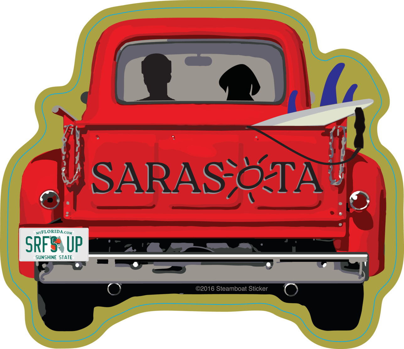 Sarasota Style Sticker - Truck Surf - Sarasota Florida | Sarasota Store