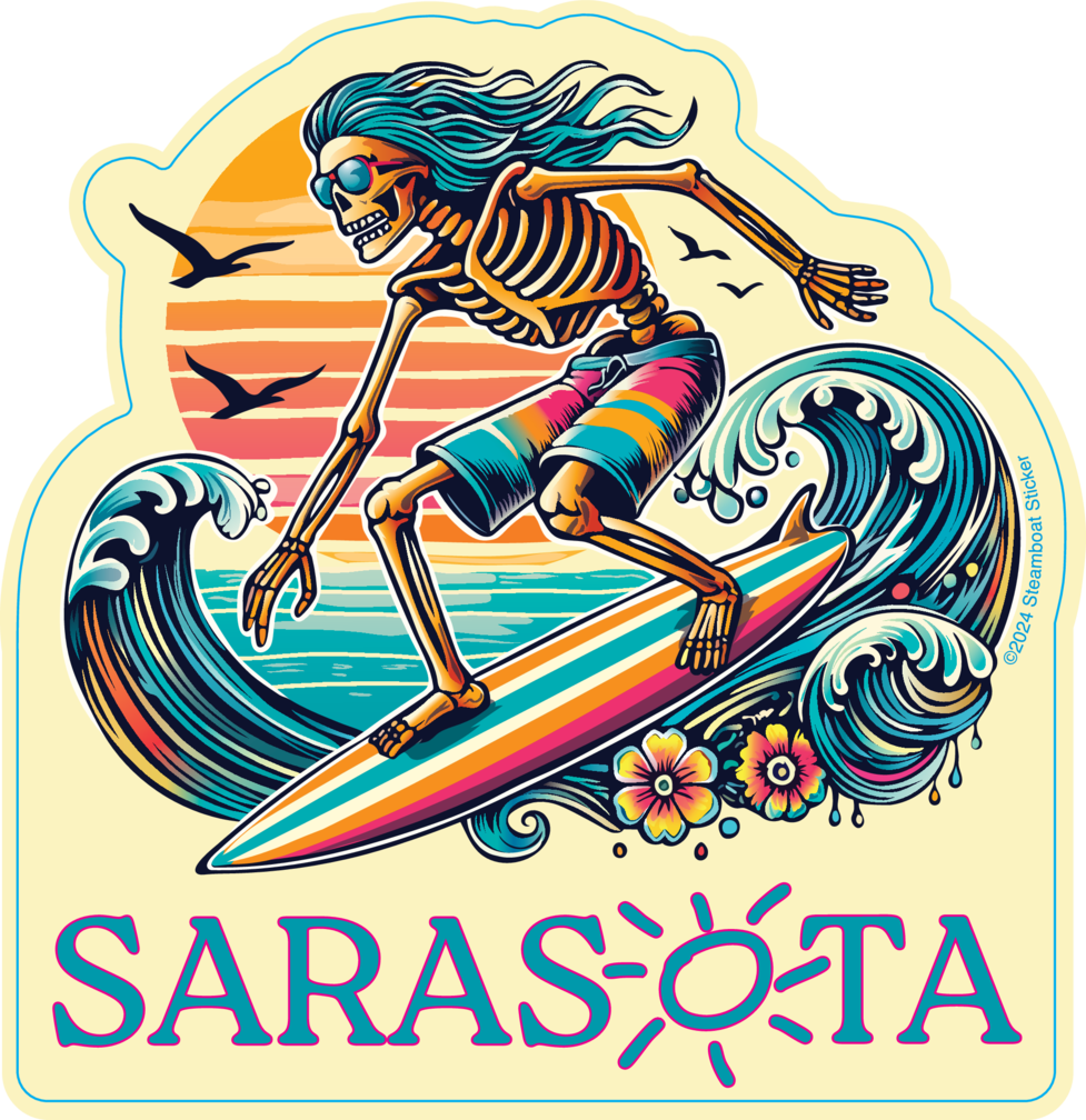 Sarasota Style Sticker - Wave Rider - Sarasota Florida | Sarasota Store