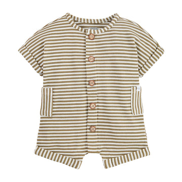 Sarasota Style Stripe Romper in Green - Sarasota Florida | Sarasota Store