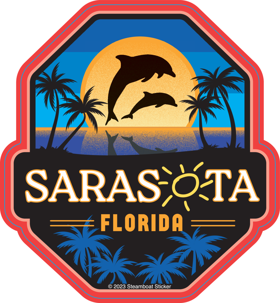 Sarasota Style Sunrise Palm Dolphins - Sarasota Florida | Sarasota Store