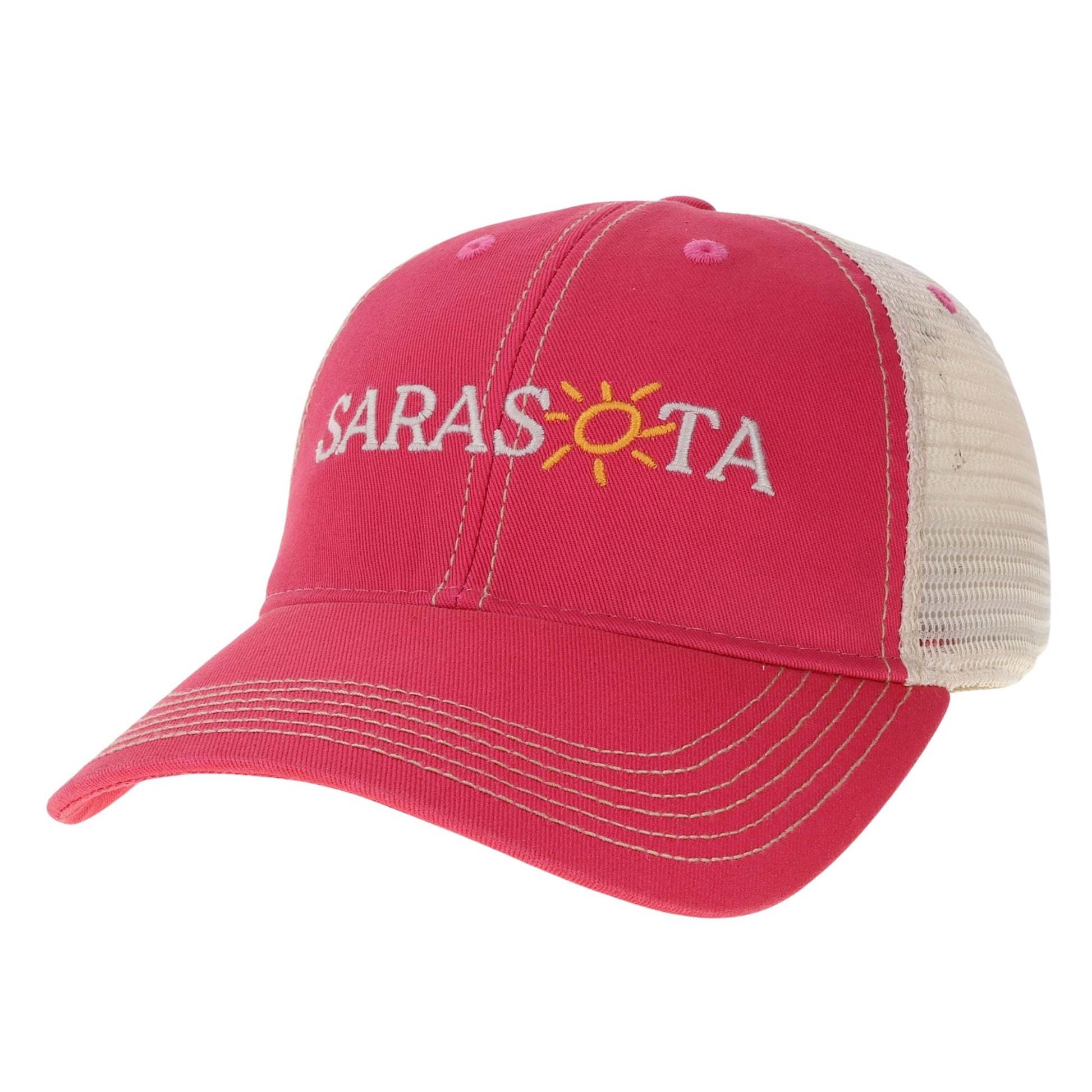 Sarasota Style Trucker Hat in Red - Sarasota Florida | Sarasota Store