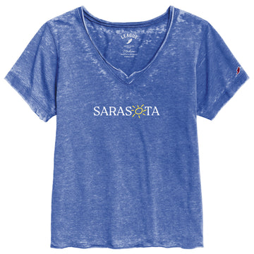 Sarasota Style V-Neck T-Shirt in Blue - Sarasota Florida | Sarasota Store