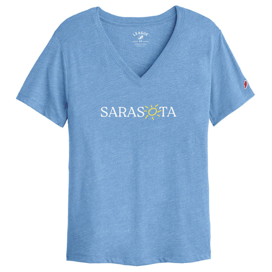 Sarasota Style V-Neck T-Shirt in Blue - Sarasota Florida | Sarasota Store