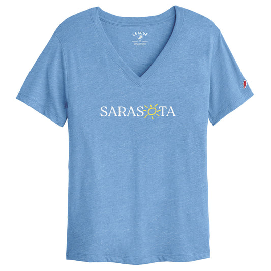 Sarasota Style V-Neck T-Shirt in Blue - Sarasota Florida | Sarasota Store