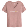 Sarasota Style V-Neck T-Shirt in Pink - Sarasota Florida | Sarasota Store