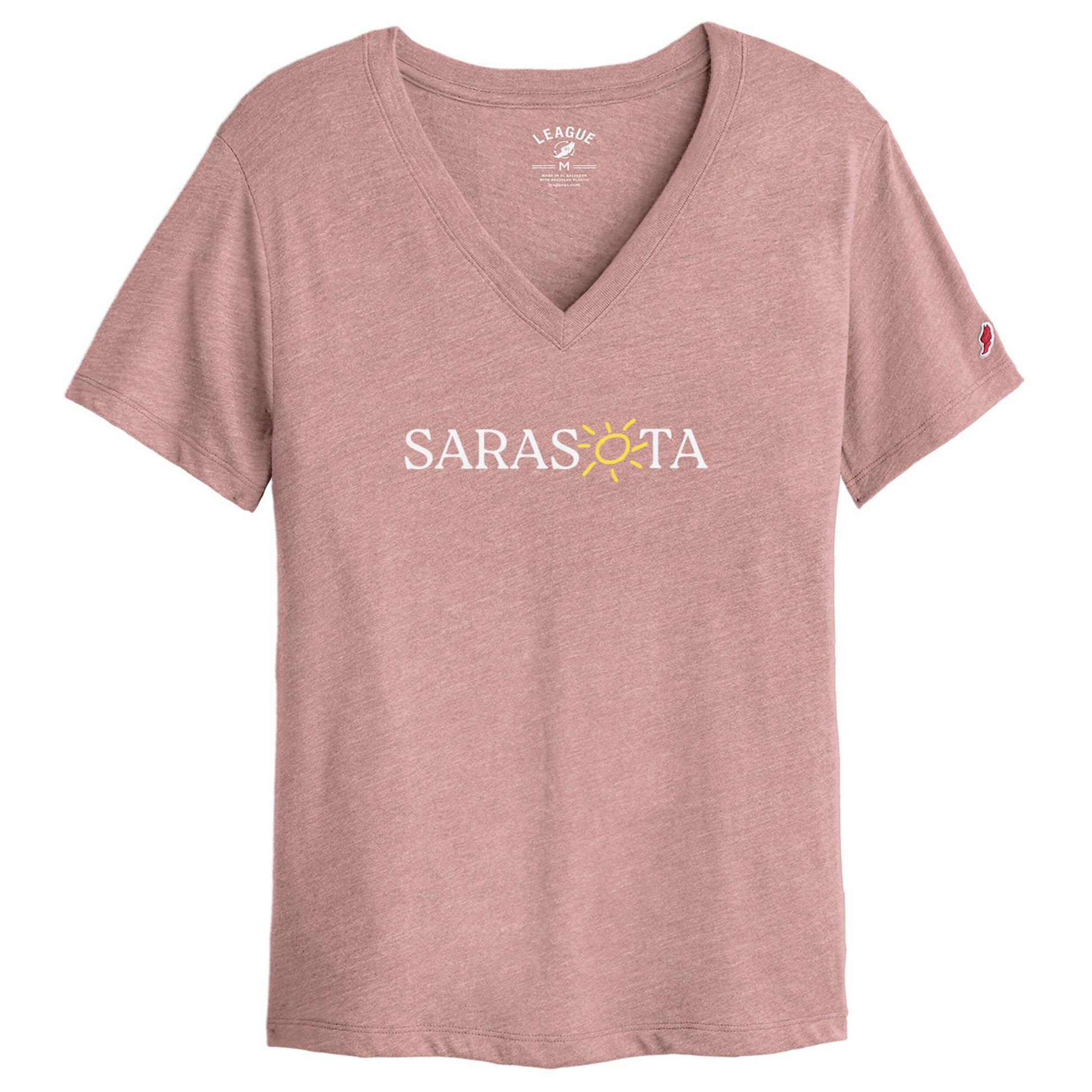 Sarasota Style V-Neck T-Shirt in Pink - Sarasota Florida | Sarasota Store