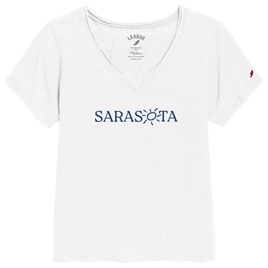 Sarasota Style V-Neck T-Shirt in White - Sarasota Florida | Sarasota Store