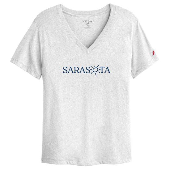 Sarasota Style V-Neck T-Shirt in White - Sarasota Florida | Sarasota Store